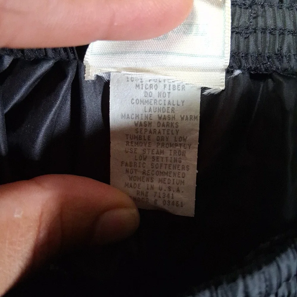 VTG L.L. Bean Women's Medium Windbreaker Pants Track Style Black Made In USA 90s - Picture 8 of 8